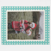 Gepersonaliseerde  Groene Geometrische Stippen Fot Fleece Deken (Voorkant (Horizontaal))