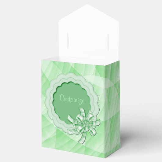 Gepersonaliseerde Groene Geschikt Lijst Vierbox Bedankdoosjes (Geopend)