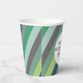 Gepersonaliseerde Groene Gestreepte brieven Birthd Papieren Bekers (Rechts)