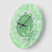 Gepersonaliseerde Groene Gewalste Klok van de Muur (Hoek)