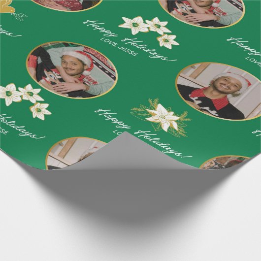 Gepersonaliseerde Groene Gift Wrap Papers - Kerst Cadeaupapier (Hoek)