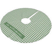Gepersonaliseerde groene gingham plaid naam kerst kerstboom rok (Gekanteld)