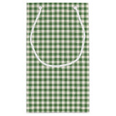 Gepersonaliseerde groene gingham plaid naam kerst klein cadeauzakje (Achterkant)