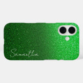 Gepersonaliseerde groene glitter Case-Mate iPhone case (Achterkant (horizontaal))