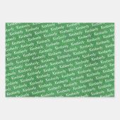 Gepersonaliseerde Groene Glitter Naam Inpakpapier Vel (Voorkant)