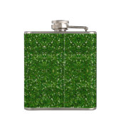 Gepersonaliseerde groene glitterkolf heupfles (Achterkant)