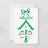 Gepersonaliseerde Groene Huis Dank u Baby shower Bedankkaart (Voorkant)
