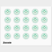 Gepersonaliseerde Groene Huis Dank u Baby shower Ronde Sticker (Vel)