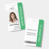 Gepersonaliseerde Groene identiteitskaart van het Badge (Voor- en achterkant)