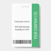 Gepersonaliseerde Groene identiteitskaart van het Badge (Achterkant)