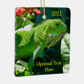 Gepersonaliseerde groene Iguana Lizard Keramisch Ornament (Rechts)