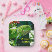 Gepersonaliseerde groene Iguana Lizard Papieren Bordje (Feest)