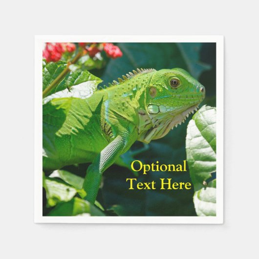 Gepersonaliseerde groene Iguana Lizard Servet (Voorkant)