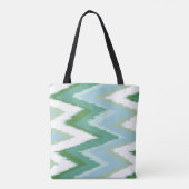Gepersonaliseerde groene Ikat Chevron Pattern Brid Tote Bag (Achterkant)