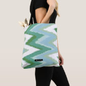 Gepersonaliseerde groene Ikat Chevron Pattern Brid Tote Bag (Dichtbij)