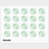 Gepersonaliseerde groene Ivy Florals Ronde Sticker (Vel)
