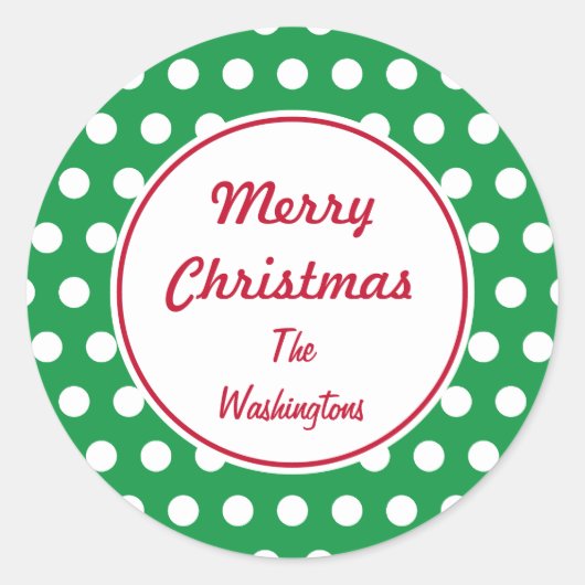 Gepersonaliseerde groene Kerst stickers (Voorkant)