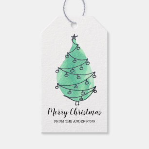 Gepersonaliseerde groene kerstboom cadeau Labels Cadeaulabel