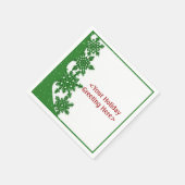 Gepersonaliseerde groene kerstsnowflake Napkins Servet (Hoek)