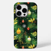 Gepersonaliseerde groene kerstversiering Case-Mate iPhone case (Achterkant)
