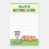 Gepersonaliseerde Groene Kiddish Mitswa Post-it® Notes (Voorkant)