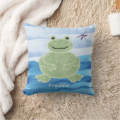 Gepersonaliseerde Groene Kikker Kussen met Dragonf (Deken)