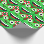 Gepersonaliseerde groene kikkerst cadeaupapier (Hoek)