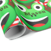 Gepersonaliseerde groene kikkerst cadeaupapier (Rol Hoek)