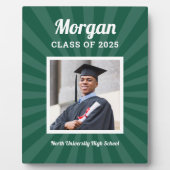 Gepersonaliseerde Groene Klasse van 2025 Afstudere Fotoplaat (Voorkant)