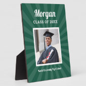 Gepersonaliseerde Groene Klasse van 2025 Afstudere Fotoplaat (Zijkant)