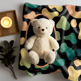 Gepersonaliseerde groene Koe Print Sherpa Deken