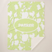 Gepersonaliseerde groene Koe Print Sherpa Deken (Voorkant)