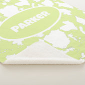 Gepersonaliseerde groene Koe Print Sherpa Deken (3/4)