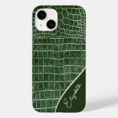 Gepersonaliseerde groene krokodil Case-Mate iPhone case (Achterkant)