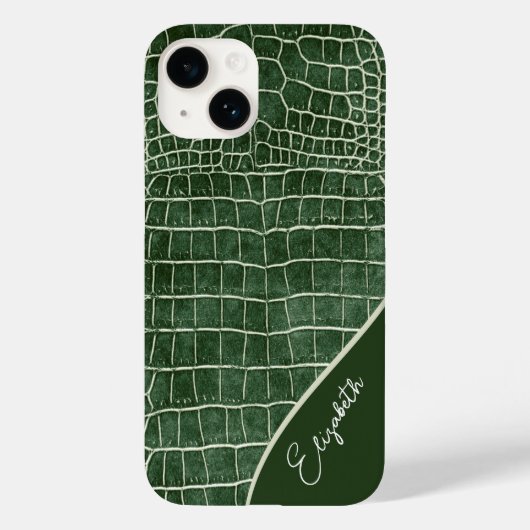 Gepersonaliseerde groene krokodil Case-Mate iPhone case (Achterkant)