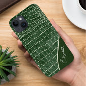 Gepersonaliseerde groene krokodil Case-Mate iPhone case