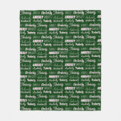 Gepersonaliseerde groene lettertypenaam Collage Ke Fleece Deken (Voorkant)