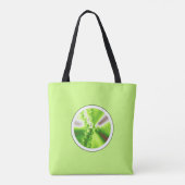 Gepersonaliseerde groene lippenfractaal met naam tote bag (Achterkant)