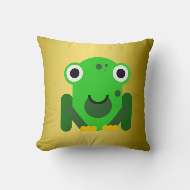 Gepersonaliseerde groene meneer Frog Kussen (Voorkant)