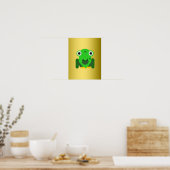 Gepersonaliseerde groene meneer Frog Poster (Keuken)