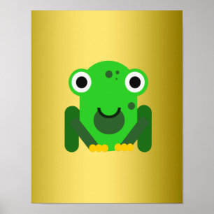 Gepersonaliseerde groene meneer Frog Poster