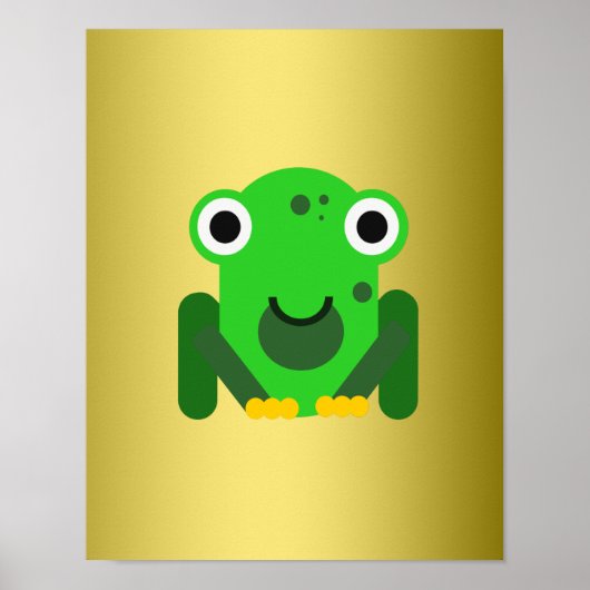 Gepersonaliseerde groene meneer Frog Poster (Voorkant)