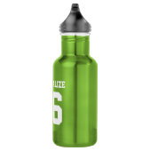 Gepersonaliseerde groene-metaalsportwaterfles waterfles  (Rechts)