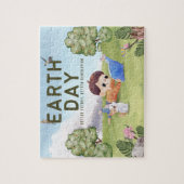 Gepersonaliseerde groene minimalistische Waterverf Legpuzzel (Verticaal)