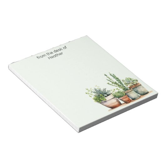 Gepersonaliseerde groene naam notitieblok (Schuin)