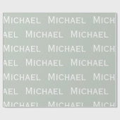 Gepersonaliseerde Groene Naam Sage Cadeaupapier (Vlak)