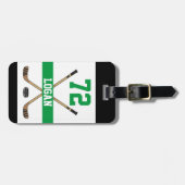 Gepersonaliseerde Groene Naam van de Speler van de Bagagelabel (Voorkant horizontaal)