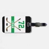 Gepersonaliseerde Groene Naam van de Speler van de Bagagelabel (Achterkant horizontaal)