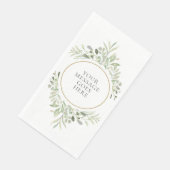Gepersonaliseerde groene olievlekken met eucalyptu servet (Hoek)