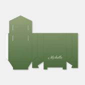 Gepersonaliseerde groene ombre bedankdoosjes (Uitgevouwen)